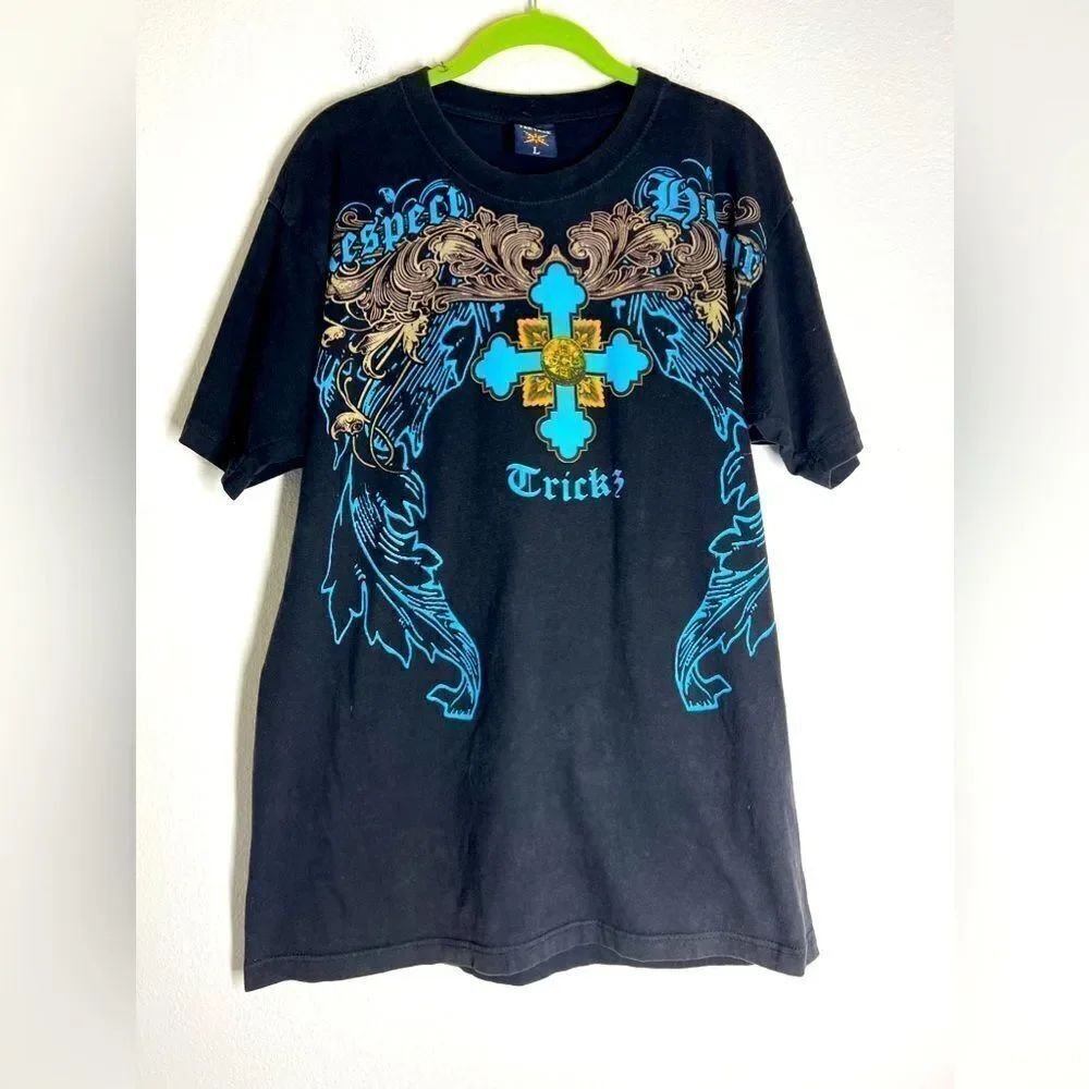 Vintage TEE TREE T-SHIRT BLACK GOTHIC STYLE SIZE L